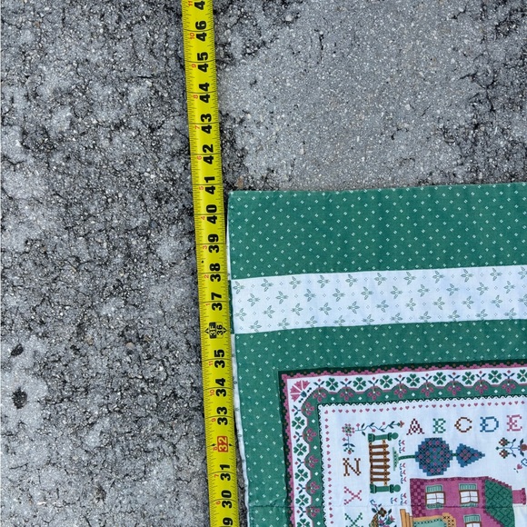 1980s Vintage Cranston cotton fabric quilt blocks print country folk art friends - Picture 4 of 7